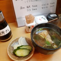 北新地 天富 - 味噌汁とお新香