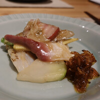 旬華 なか村 - 貝と野菜の青唐辛子炒め