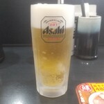 喜多方ラーメン 坂内 - 生ビール、ギンギンです！