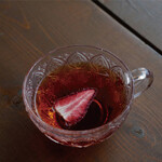 Floating strawberry tea