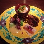 龢 - H25.03　おつまみ盛り合わせ※特注  （白子ポン酢・蛍烏賊とうるいのぬた和え・へしこ）