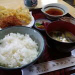 小林屋 - ナマズ天麩羅定食＋たたき揚げ