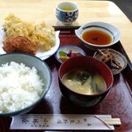 小林屋 - ナマズ天麩羅定食＋たたき揚げ