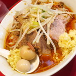 ラーメン二郎 - ラーメン半分＋ニンニク多め＋ショウガ半分SK