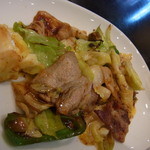 定食ふじもと - キャベツと豚肉の辛味噌炒め