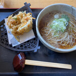 和食れすとらん 天狗 - 甘海老のかき揚げ天せいろ蕎麦（温）