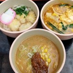 食事処　七福 - 選べるミニ丼『イカ天うどん(温)』『辛ニラ玉ラーメン』『肉味噌ラーメン』