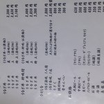 竹屋 - 2013年3月現在の値段です