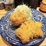 とんかつ七井戸 - メンチロース定食