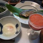 由布院 玉の湯 - 朝食・温泉玉子＆焼魚＆トマトジュース