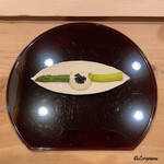 御料理 寺沢 - 白和えとキャビアで味わうグリーンアスパラ