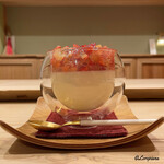 御料理 寺沢 - ブルーチーズのブランマンジェと桜桃