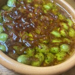 Nakano Biru Koubou - 枝豆と干しエビのアヒージョ