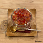 御料理 寺沢 - ブルーチーズのブランマンジェと桜桃