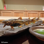 御料理 寺沢 - 鮎の塩焼を蓼酢とともに
