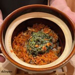 御料理 寺沢 - 桜海老とホロホロ鳥と西蕨の炊込みごはん