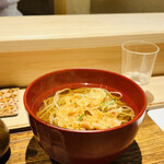 日本橋 蕎ノ字 - ◎温かいさくら海老のかき揚げ蕎麦も美味い。