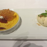 レストランひらまつ - 2013-3　デザート　塩キャラメルアイスとりんごコンポート入りクレームブリュレ