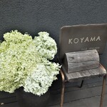 KOYAMA - お店看板とアナベル