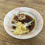 ささのや - ネギマポン酢でのタレ。