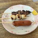 ささのや - レバ、チキンボール、ウィンナー