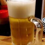 鳥善 - 生ビール　５００円