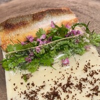 前芝料理店 - 天草の鮎 クレープで巻いて