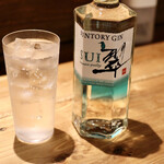 餃子とスパークリング バブルス - 翠ジンソーダー