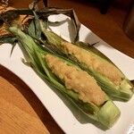 ワイン＋つまみ Nomka - ヤングコーンのあひる塩卵ソース焼き