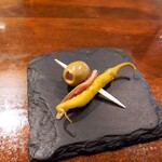 LANBRoA - ⚫アンチョビ・オリーブ・青唐辛子のピンチョス