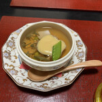 Washoku Ryouri Wago Goro Inaho - お通し　じゅん菜と蛤の出汁の寒天ゼリー