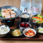 Stone-grilled Samgyeopsal set meal