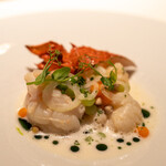 レストラン オオツ - 2022.6 地物大洗産伊勢海老のナージュ ペコロス パセリオイル