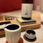 鮨 しみづ - 京都の純米酒　まつもと　温度が上がると酸味が効いてきます