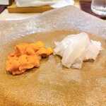 うを徳 - 真鯛　＆　馬糞海胆