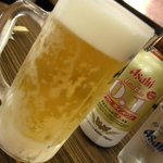 安楽亭 - 生ビールとアサヒポイントワン