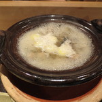 帰燕 - 自分はスッポンなべでした。熱々です。