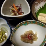 樅峰苑 - ジュンサイ･紫蘇となます酢物･生湯葉･鰊塩糀漬