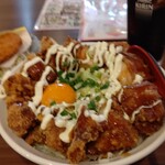 錦町のすぅーさん家 - テリマヨから揚げ丼 700円 ドリンク付き