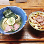 ヨコクラストアハウス - 味玉昆布水つけ麺醤油ちょい肉増し