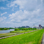 中華蕎麦 とみ田 - 江戸川沿いもポタリングロードになってて走りやすい。風強いけどw