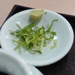 一福そば店 - 薬味葱&山葵