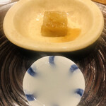 温石 - 馬鈴薯の揚げ出汁に会わせるのは濁り酒。ちょっとしたシュワシュワが揚げ脂を中和してくれます