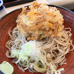 Sobano Kanda - シンプルな冷そばに野菜かき揚げを乗せただけで豪華な一品に…