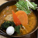 スープカレーGARAKU - やわらかチキンレッグと野菜（1200円）