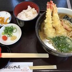 もちむぎのやかた - 天ぷら麺＆もち麦ご飯