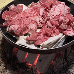 間々宮 - 木の子とお肉のすき焼き風鍋