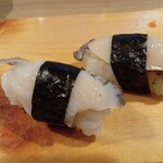 寿司 築地日本海 - アワビ41㌘　他3貫61㌘