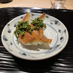 富小路 やま岸 - 花山椒の餃子　花山椒かけ　気絶しそうです