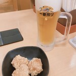 なか卯 - ビールセット(竜田あげ/キリン一番搾り生ビール)
